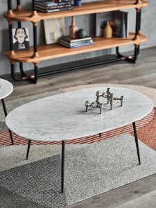 Sofá de mármore branco estilo alemão mesa de chá